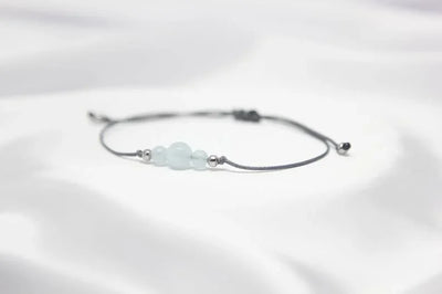 Aquamarine March Birthstone Crystal Women's Bohemian Blue Stone Bracelet