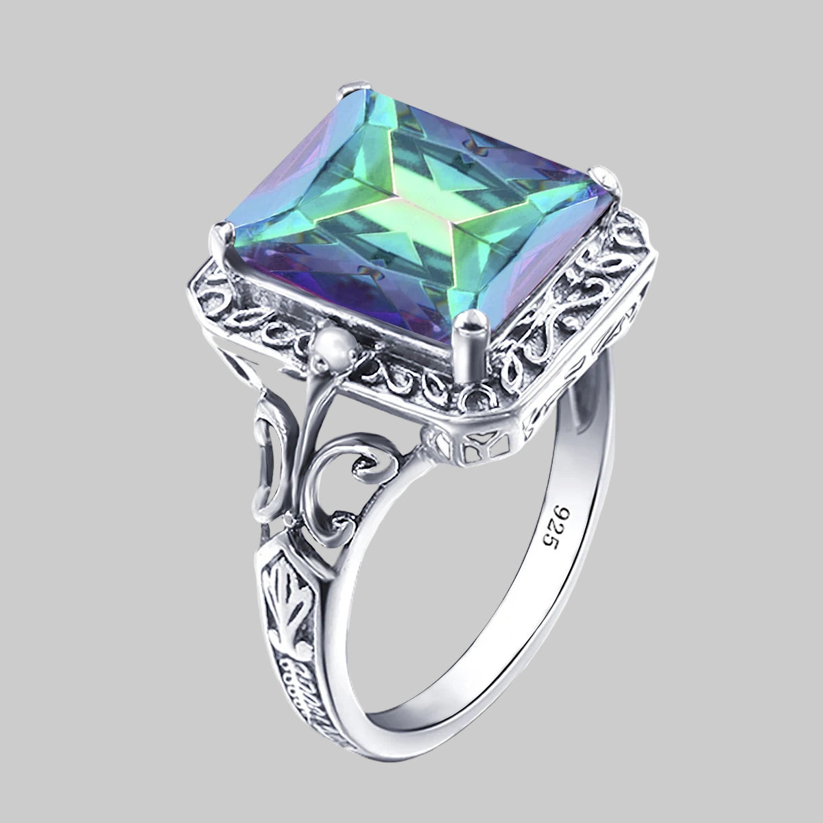 Szjinao Amethyst Ring Vintage Gemstone Ring 925 Sterling Silver For Woman Man Birthday Party Anniversary Gift Trend Fine Jewelry