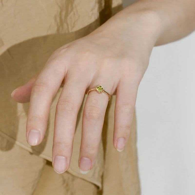 Adjustable Green Peridot Ring