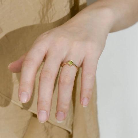 Adjustable Green Peridot Ring