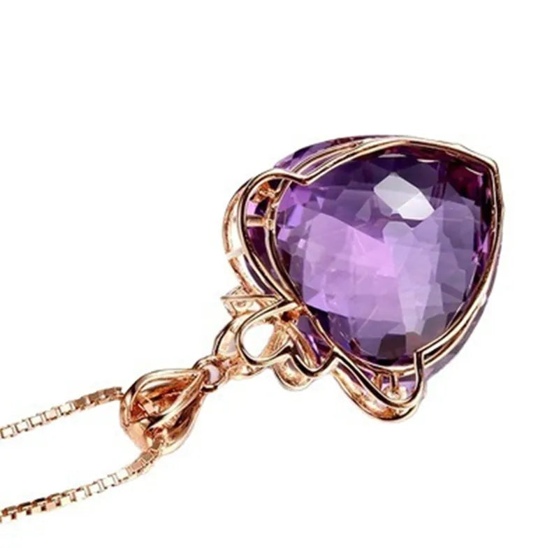 Shiny Purple Amethyst Pendants with Gold Filigree