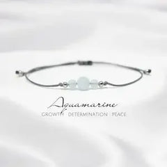 Aquamarine March Birthstone Crystal Women's Bohemian Blue Stone Bracelet