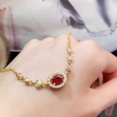 Exquisite Design Ruby Bracelet Sophisticated Women’s Fashion Jewelry Luxury Gift Wear