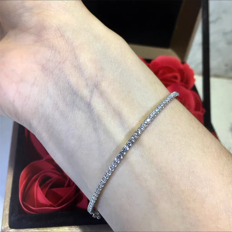 925 Sterling Silver Gold Bangle with Zircon