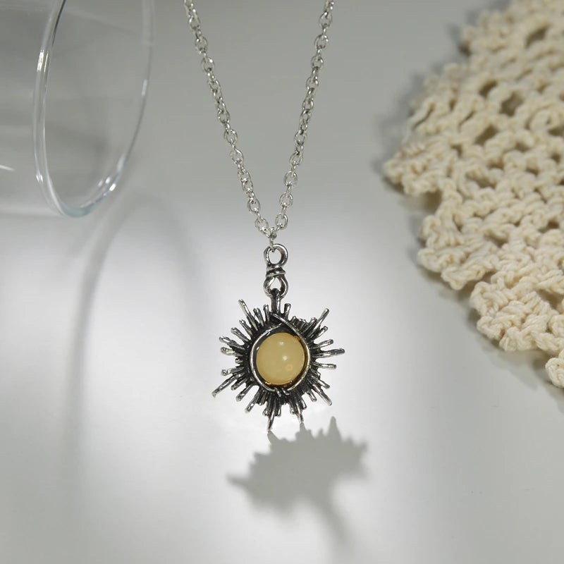 Moon and Sun Pendant Necklace