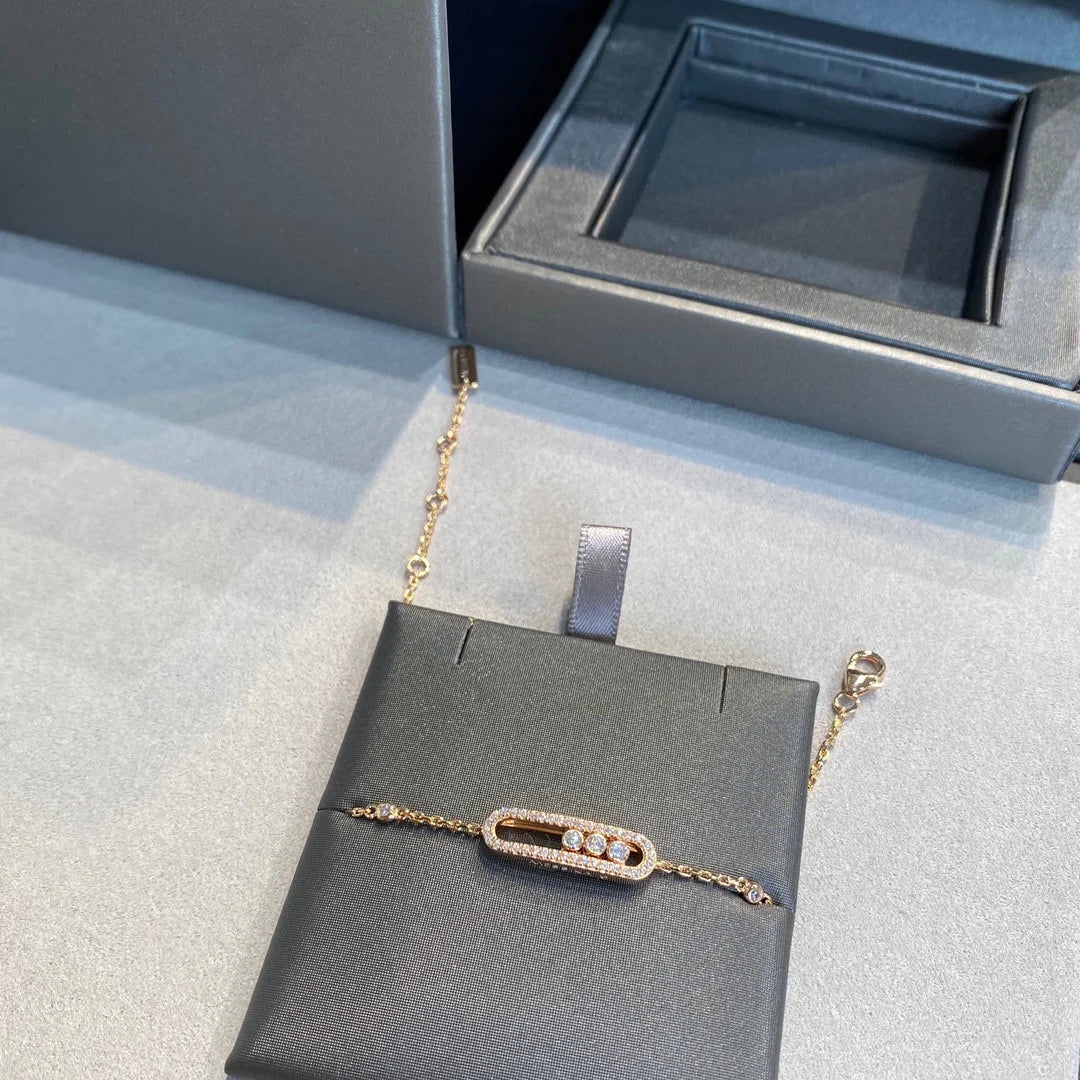 Luxury Diamond Birthstone Bracelet - White Gold Stacking Bangle