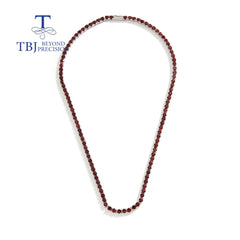 Light luxury fine jewelry Natural red garnet necklace Fashion women's anniversary banquet engagement wear
