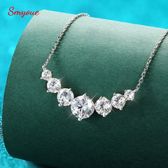 Moissanite Necklace for Women Smile Princesses Sparkling Diamond Pendant S925 Sterling Silver Plated PT950