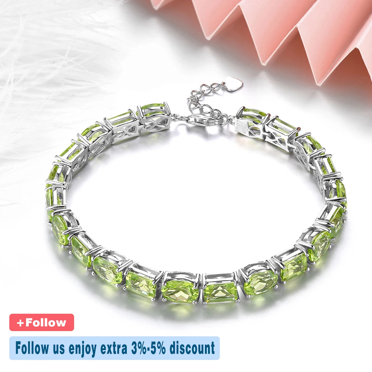 Natural Peridot Sterling Silver Bracelet 25 Carats Genuine Birthstone August Luxury Gorgerous Fine Jewelrys S925 Anniversary