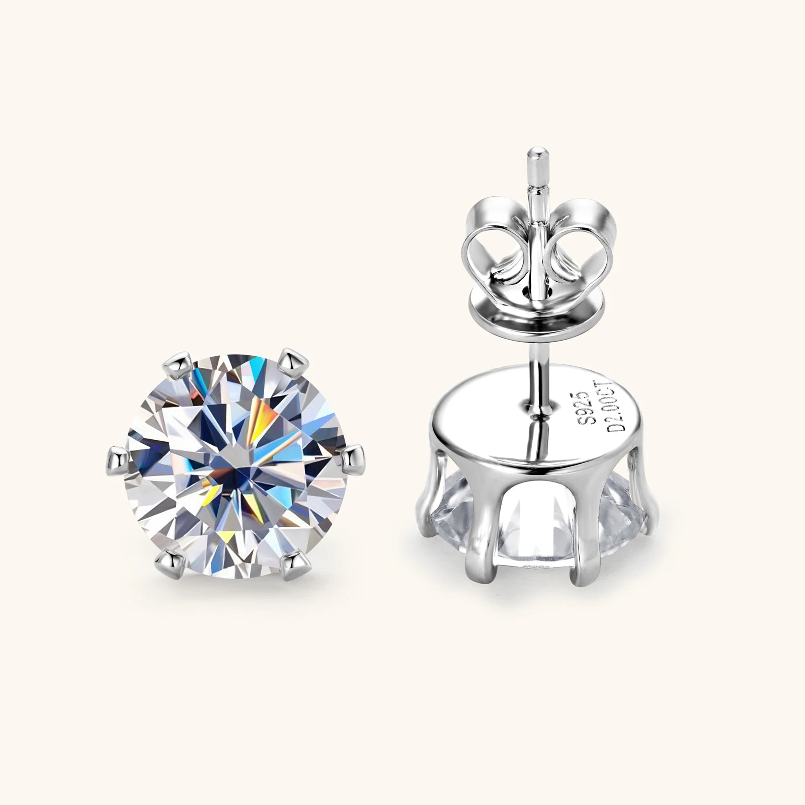 0.1-3ct Moissanite Diamond Stud Earrings for Women Men 925 Silver Original Certified Plated 18k Gold Earring Wedding  Jewelry