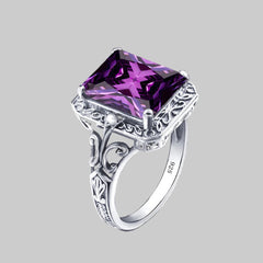 Szjinao Amethyst Ring Vintage Gemstone Ring 925 Sterling Silver For Woman Man Birthday Party Anniversary Gift Trend Fine Jewelry
