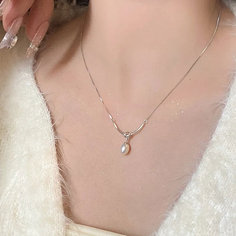VENTFILLE 925 Sterling Silver Green Crystal Necklace for Women Girl Temperament Banquet Water Drop Jewelry Gift Dropshipping