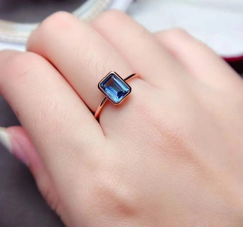Natural London Blue Topaz Ring