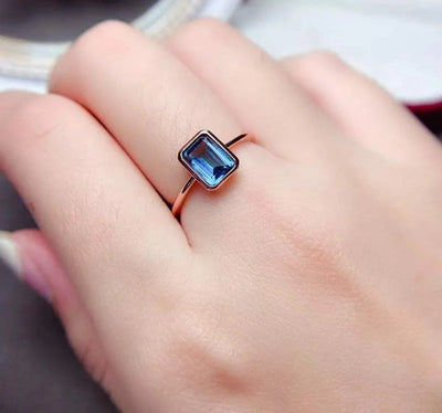 Natural London Blue Topaz Ring