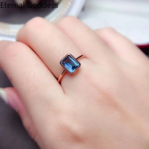 Natural London Blue Topaz Ring