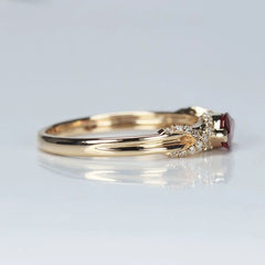 Classic horse-eye pointed exquisitely Inlaid ruby rings for women fashionable and luxurious Red gemstoneg engagement jewelry