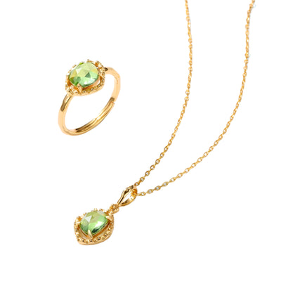 Vintage Peridot Gold-Plated Pendant