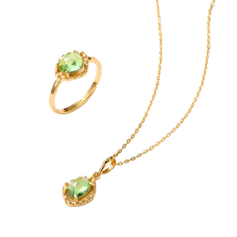 Vintage Peridot Gold-Plated Pendant