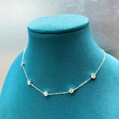 Moissanite Necklace Certified Original 18k Gold Plated 925 Silver Diamond Choker Chain for Women Jewelry GRA