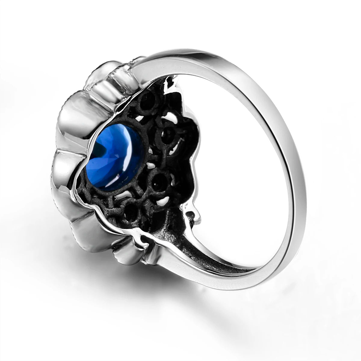 Szjinao 925 Sterling Silver Sapphire Ring Vintage Gemstone Ring For Woman Man Birthday Party Anniversary Gift Trend Fine Jewelry