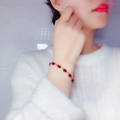 18K Rose Gold Ruby Bracelet