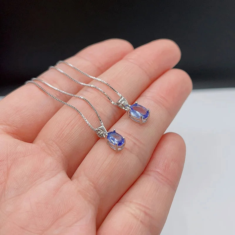 Simple 925 Silver Topaz necklace