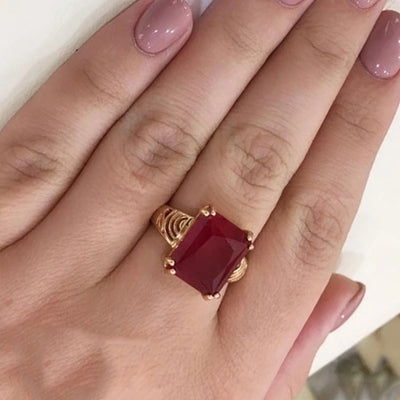 Rose Gold Zircon Cocktail Ring