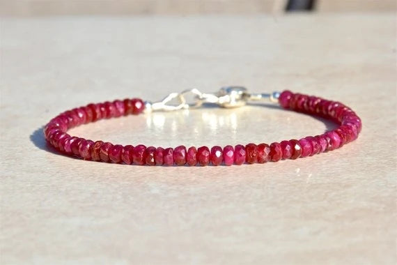 Authentic Ruby Beaded Gemstone Bracelet
