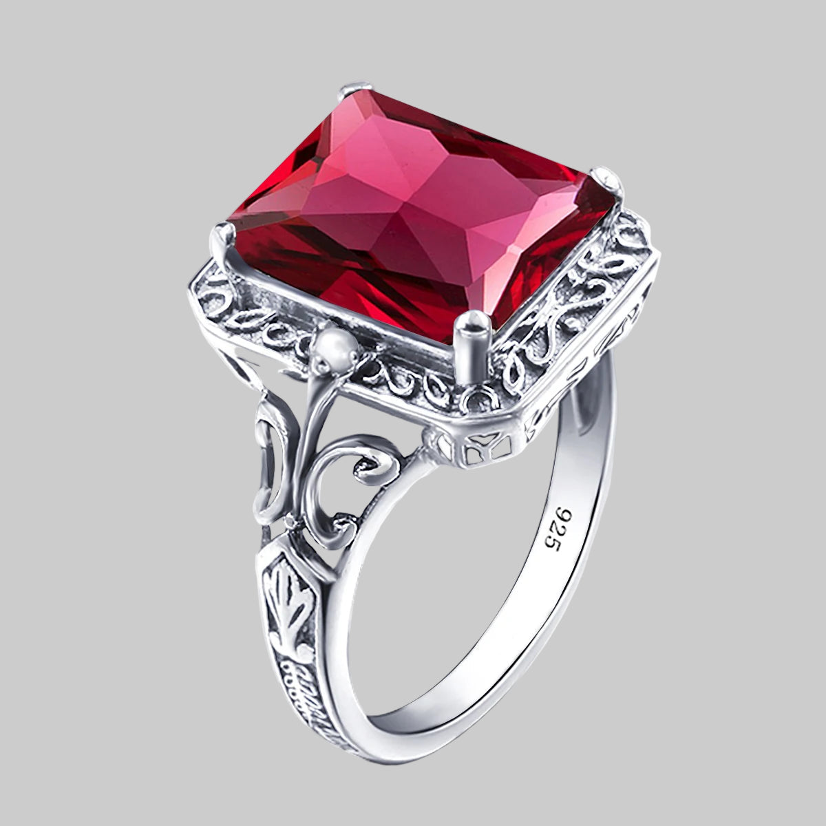 Szjinao Amethyst Ring Vintage Gemstone Ring 925 Sterling Silver For Woman Man Birthday Party Anniversary Gift Trend Fine Jewelry