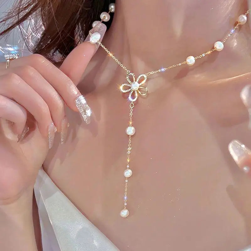 Simple Stacked Retro Imitation Emerald Green Pearl Multi-layer Necklace For Women Fashionable Jewelry Accessories Birthday Gifts