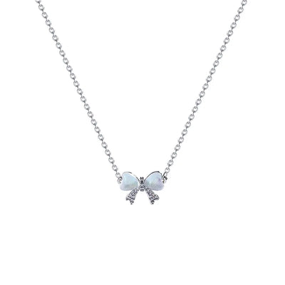 Light and Luxurious Opal Bow Necklace