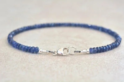 Natural Blue Sapphire Beaded Bracelet