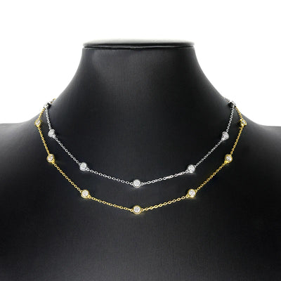Moissanite Beaded Diamond Choker Necklace